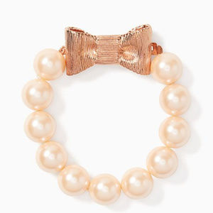 Kate Spade All Wrapped Up Pearls Bow Bracelet Rose
